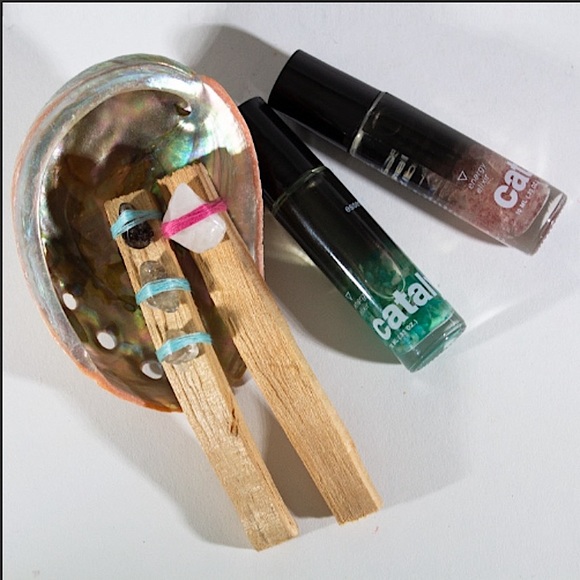 Witchy NEW Palo Santo & Quartz Crystals w/ Abalone Shell, 3 PC. Smoke Set - NWT - Picture 6 of 6